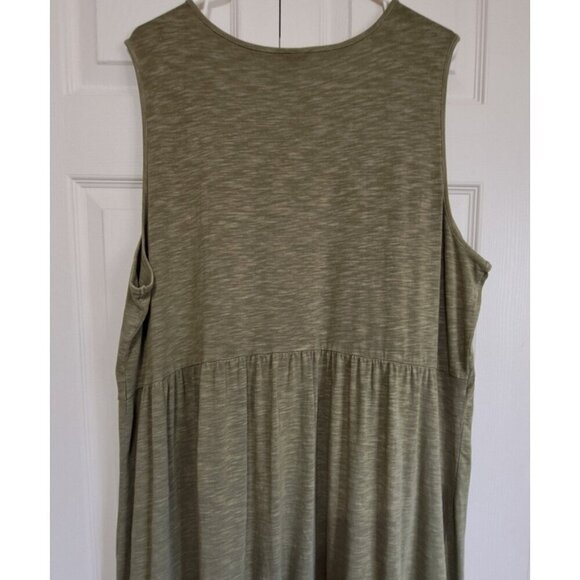 Old Navy Women's XXL Linden Green Sleeveless Midi Dress Ruffle Prairiecore - Picture 5 of 8